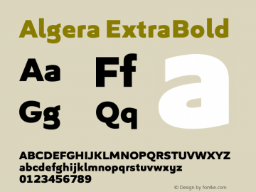 Algera ExtraBold Version 1.000 | wf-rip DC20200920图片样张