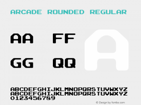 Arcade Rounded Regular Macromedia Fontographer 4.1J 98.12.20 Font Sample