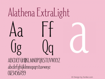 Alathena-ExtraLight 001.000 | w-rip DC20191015 Font Sample