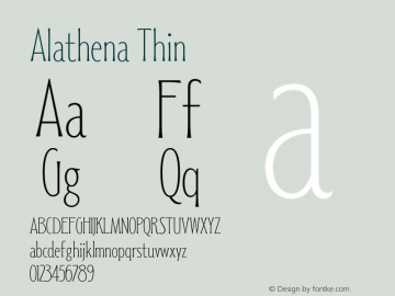 Alathena-Thin 001.000 | w-rip DC20191015 Font Sample