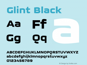 Glint-Black Version 1.000 2018 initial release | wf-rip DC20180505 Font Sample