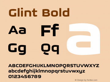 Glint-Bold Version 1.000 2018 initial release | wf-rip DC20180505 Font Sample