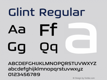 GlintRegular Version 1.000 2018 initial release | wf-rip DC20180505 Font Sample