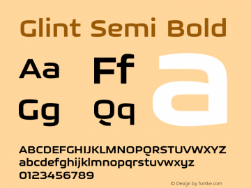 GlintSemiBold Version 1.000 2018 initial release | wf-rip DC20180505 Font Sample