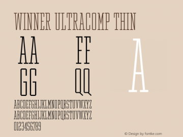 Winner UltraComp Thin Version 1.104 Font Sample
