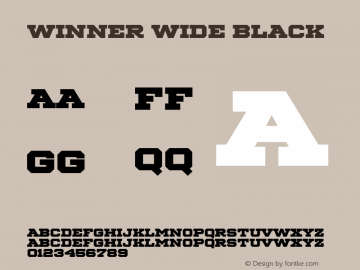 Winner Wide Black Version 1.104 Font Sample