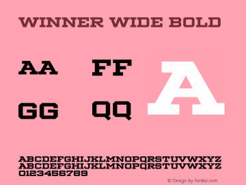 Winner Wide Bold Version 1.104 Font Sample
