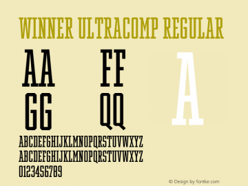Winner UltraComp Regular Version 1.104 Font Sample