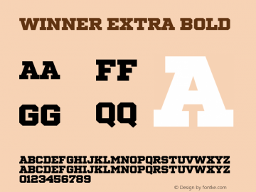 Winner Extra Bold Version 1.104 Font Sample