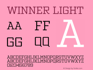 Winner Light Version 1.104 Font Sample
