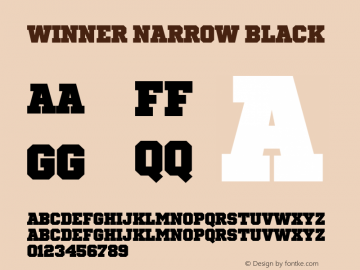 Winner Narrow Black Version 1.104 Font Sample