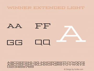 Winner Extended Light Version 1.104 Font Sample