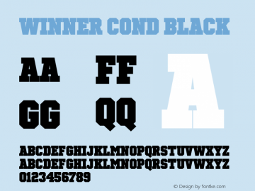 Winner Cond Black Version 1.104 Font Sample