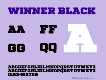 Winner Black Version 1.104 Font Sample