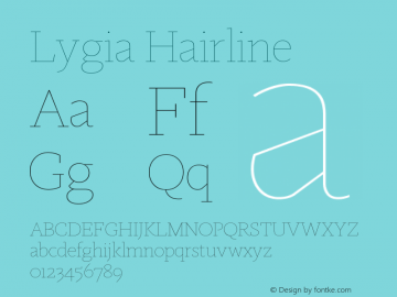 Lygia Hairline Version 1.000; ttfautohint (v1.8.3) Font Sample