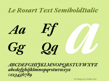 Le Rosart Text SemiboldItalic Version 1.0图片样张