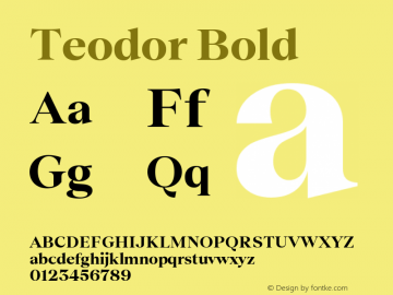 Teodor Bold Version 1.002 Font Sample