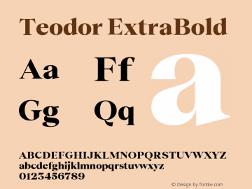 Teodor ExtraBold Version 1.002 Font Sample