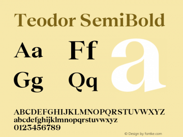 Teodor SemiBold Version 1.002 Font Sample