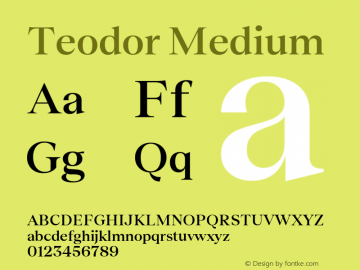 Teodor Medium Version 1.002 Font Sample