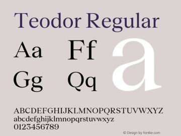 Teodor Regular Version 1.002 Font Sample