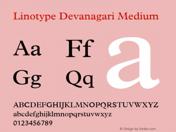 Linotype Devanagari Medium Version 1.00 Font Sample