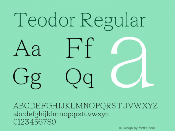 Teodor Version 1.002 Font Sample