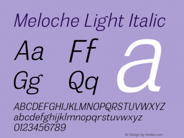 MelocheLt-Italic Version 2.000图片样张