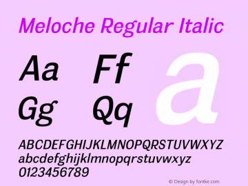 MelocheRg-Italic Version 2.000图片样张