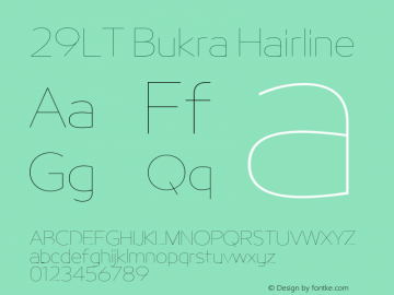 29LT Bukra Hairline Version 4.000;hotconv 1.0.109;makeotfexe 2.5.65596 Font Sample