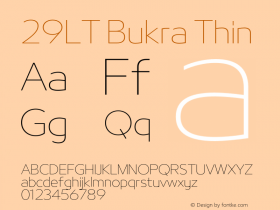 29LT Bukra Thin Version 4.000;hotconv 1.0.109;makeotfexe 2.5.65596图片样张