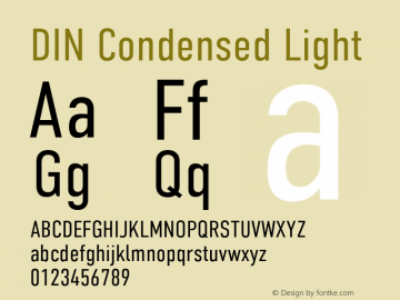 DIN Condensed Light Version 1.001图片样张