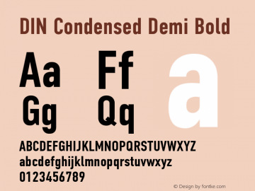 DIN Condensed Demi Bold Version 1.000W图片样张
