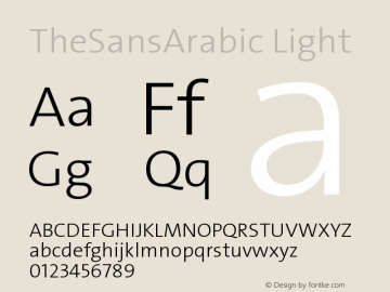 TheSansArabic-Light Version 2.21 Font Sample