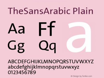 TheSansArabic-Plain Version 2.21 Font Sample
