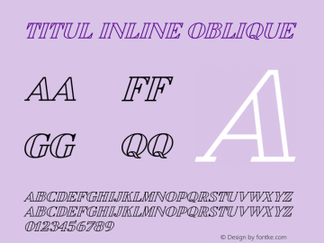 Titul Inline Oblique Version 1.000 Font Sample