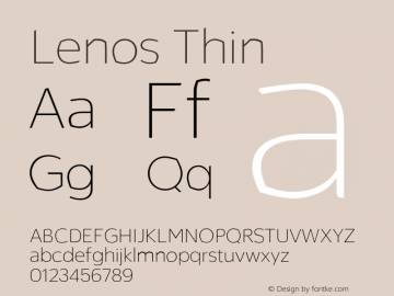Lenos Thin Version 1.000;hotconv 1.0.109;makeotfexe 2.5.65596 Font Sample