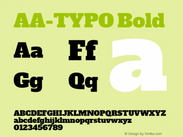 AA-TYPO Bold Version 1.00;November 28, 2019;FontCreator 12.0.0.2547 64-bit图片样张