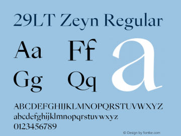 29LTZeyn-Regular Version 1.000;PS 001.000;hotconv 1.0.88;makeotf.lib2.5.64775图片样张