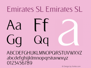 Emirates SL Version 1.000 Font Sample