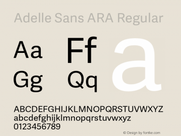 AdelleSansARA-Regular Version 2.500 Font Sample