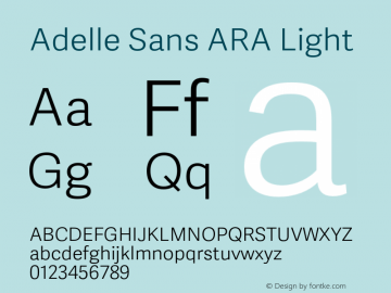 AdelleSansARA-Light Version 2.500 Font Sample