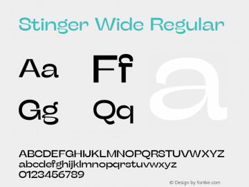 Stinger Wide Regular Version 1.006;hotconv 1.0.109;makeotfexe 2.5.65596 Font Sample