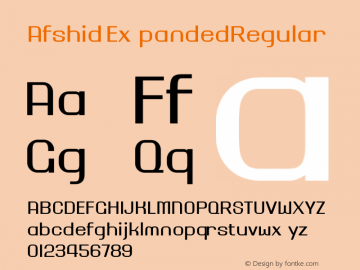 Afshid ExpandedRegular Version 1.00;July 16, 2018;FontCreator 11.5.0.2427 64-bit Font Sample