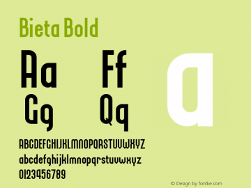Bieta Bold Version 1.00;July 16, 2018;FontCreator 11.5.0.2427 64-bit Font Sample