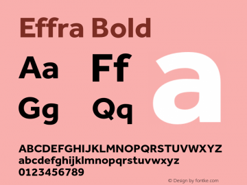 Effra-Bold Version 2.000 Font Sample