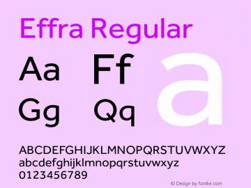 Effra-Regular Version 2.000 Font Sample