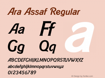 Ara Assaf Version 1.002;PS 001.002;hotconv 1.0.70;makeotf.lib2.5.58329 Font Sample