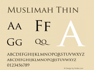 Muslimah-Thin Version 1.000 2010 initial release Font Sample
