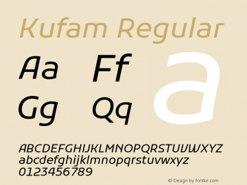 Kufam Regular Version 1.002图片样张